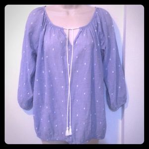 J. Crew chambray peasant poet raglan dolman top